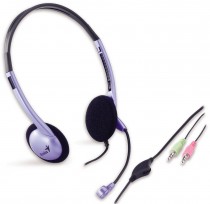 Гарнитура GENIUS проводные наушники с микрофоном, накладные, mini jack 3.5 мм, HS-02B, фиолетовый (31710037100)