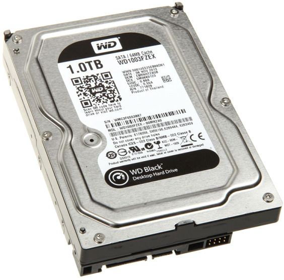 Жесткий диск WD 1 Тб, SATA-III, 7200 об/мин, кэш - 64 Мб, внутренний HDD, 3.5