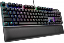 Клавиатура ASUS TUF Gaming K7 чёрная TUF Linear Optical-Mech, подставка под запястья, RGB подсветка, IP56, USB (90MP0191-B0RA00)