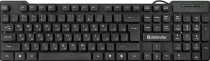 Клавиатура DEFENDER проводная, мембранная, цифровой блок, USB, Element HB-190 Black, чёрный (45190)