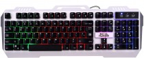 Клавиатура DEFENDER Metal Hunter серебристая (металлическая крышка, RGB подсветка, USB, GK-140L) (45140)