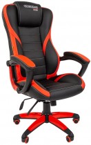 Кресло CHAIRMAN искусственная кожа, до 120 кг, материал крестовины: пластик, механизм качания, цвет: красный, чёрный, Game 22 Black/Red, 00-0 (7023923)