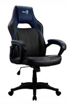 Кресло AEROCOOL искусственная кожа, до 150 кг, механизм качания, цвет: синий, чёрный, AC40C AIR Black Blue (4718009154827)