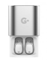 TWS гарнитура GEOZON беспроводные наушники с микрофоном, затычки, динамические излучатели, Bluetooth, 20-20000 Гц, импеданс: 32 Ом, регулятор громкости, работа от аккумулятора до 4 ч, G-Sound Cube Silver, серебристый (G-S02SVR)