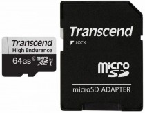 Карта памяти TRANSCEND 64 Гб, microSDXC, адаптер на SD (TS64GUSD350V)