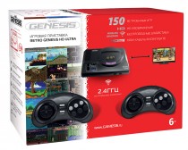 Игровая консоль SEGA Retro Genesis HD Ultra + 150 игр (2 беспроводных 2.4ГГц джойстика, HDMI кабель) (ConSkDn70)