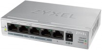 Коммутатор ZYXEL неуправляемый, 5 портов, настольный, настенный, поддержка PoE, GS1005HP (GS1005HP-EU0101F)