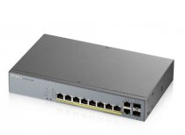 Коммутатор ZYXEL управляемый, 8 портов Ethernet 1 Гбит/с, 4 uplink/стек/SFP (до 1 Гбит/с), поддержка PoE/PoE+, установка в стойку, GS1350-12HP (GS1350-12HP-EU0101F)