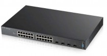 Коммутатор ZYXEL управляемый, уровень 2, 24 порта Ethernet 1 Гбит/с, 4 uplink/стек/SFP (до 10 Гбит/сек), установка в стойку, XGS2210-28 (XGS2210-28-EU0101F)