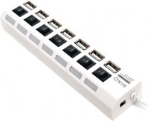 USB хаб 5BITES 7*USB2.0 / БП 5В-2А / 1M / WHITE (HB27-203PWH)