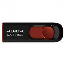 Флеш диск ADATA 16 Гб, USB 2.0, выдвижной разъем, C008 Black/Red (AC008-16G-RKD)