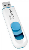 Флеш диск ADATA 32 Гб, USB 2.0, выдвижной разъем, C008 White (AC008-32G-RWE)