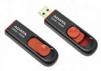Флеш диск ADATA 64 Гб, USB 2.0, выдвижной разъем, C008 Black (AC008-64G-RKD)