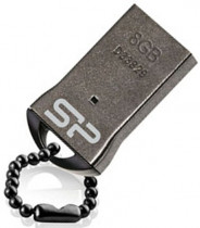 Флеш диск SILICON POWER 8 Гб, USB 2.0, защита паролем, резервное копирование, водонепроницаемый корпус, Touch T01 Black (SP008GBUF2T01V1K)