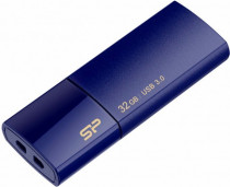 Флеш диск SILICON POWER 32 Гб, USB 3.0, защита паролем, резервное копирование, выдвижной разъем, Blaze B05 Blue (SP032GBUF3B05V1D)