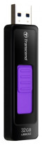 Флеш диск TRANSCEND 32 Гб, USB 3.0, выдвижной разъем, JetFlash 760 Black/Violet (TS32GJF760)