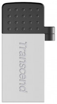Флеш диск TRANSCEND 16 Гб, USB 2.0/microUSB, водонепроницаемый корпус, JetFlash 380 Silver (TS16GJF380S)