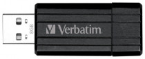 Флеш диск VERBATIM 8 Гб, USB 2.0, защита паролем, выдвижной разъем, PinStripe Black (Verbatim 49062)