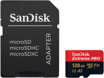 Карта памяти SANDISK 128 Гб, microSDXC, адаптер на SD, Extreme Pro (SDSQXCY-128G-GN6MA)