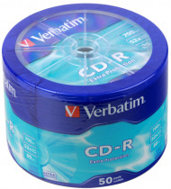 Диск CD-R VERBATIM 700Mb 52x Cake Box (50шт) (43728 50шт)