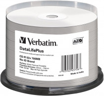 Диск CD-R VERBATIM 700Mb 52x Cake Box (50шт) Printable (43756) (43756 50шт)