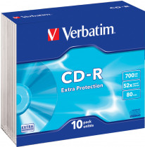 Диск CD-R VERBATIM 700Mb 52x Slim case (10шт) (43415) (43415 10шт)