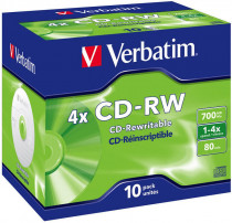 Диск CD-RW VERBATIM CD-RW 700Mb 2x-4x DataLife+ (10шт) (43123 10шт)
