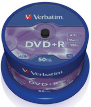 Диск DVD+R VERBATIM 4,7Gb16xCakeBox(50шт) (43550 50шт)