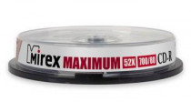 Диск CD-R MIREX 700 Mb, 52х, Maximum, Cake Box (10), (10/300) (UL120052A8L)