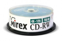 Диск CD-RW MIREX 700 Mb, 12х, Cake Box (25), (25/300) (UL121002A8M)
