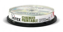 Диск DVD-R MIREX 4.7 Gb, 16x, Cake Box (10), Ink Printable (10/300) (UL130028A1L)