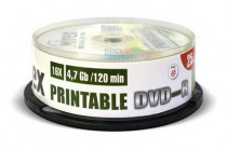 Диск DVD-R MIREX 4.7 Gb, 16x, Cake Box (25), Ink Printable (25/300) (UL130028A1M)