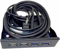Панель передняя ESPADA USB3.0-2 порта + USB2.0-2 порта (EFr4Usb2&3) (41918) (EFr4Usb23)