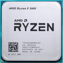 Процессор AMD Socket AM4, Ryzen 5 2600, 6-ядерный, 3400 МГц, Turbo: 3900 МГц, Pinnacle Ridge, Кэш L2 - 3 Мб, Кэш L3 - 16 Мб, 12 нм, 65 Вт, OEM (YD2600BBM6IAF)