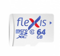 Карта памяти FLEXIS 64 Гб, microSDXC, Cl10 U1, адаптер на SD (FMSD064GU1A)