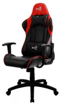 Кресло AEROCOOL искусственная кожа, до 150 кг, механизм качания, цвет: красный, чёрный, AC100 AIR (4718009155053)