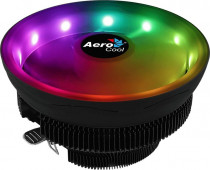 Кулер AEROCOOL для процессора, Socket 775, 115x/1200, AM2, AM2+, AM3, AM3+, AM4, FM1, FM2, FM2+, 1x120 мм, 600-1800 об/мин, разноцветная подсветка, TDP 110 Вт, ACTC-CL30010.71 (CORE PLUS)