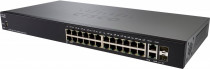 Коммутатор CISCO управляемый, 24 порта Ethernet 1 Гбит/с, 2 uplink/стек/SFP (до 1 Гбит/с), поддержка PoE/PoE+, установка в стойку, USB-порт, 256 МБ встроенная память (SG250-26HP-K9-EU)