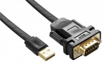 Переходник GREENCONNECT 1.5m плоский, черный, позолоченные коннекторы, 28/26 AWG, USB 2.0 AM / DB9 RS-232 PROF , чипсет PL2303RA (GCR-UOC5M-BCG-1.5m)