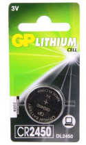 Батарейка GP Lithium CR2450 (1 шт. в уп-ке) (GP CR2450-2C1)