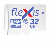 Карта памяти FLEXIS 32 Гб, microSDHC, адаптер на SD (FMSD032GU1A)