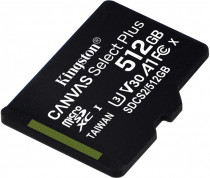 Карта памяти KINGSTON microSDHC 512GB microSDXC Class10 UHS-I Canvas Select up to 100MB/s без адапт (SDCS2/512GBSP)