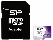 Карта памяти SILICON POWER 128 Гб, microSDXC, A1, V30, адаптер на SD, Superior Pro (SP128GBSTXDU3V20AB)