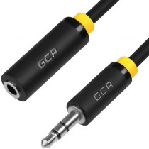 Удлинитель GREENCONNECT 20.0m jack 3,5mm/jack 3,5mm черный, желтая окантовка, ультрагибкий, 28AWG, M/F, Premium , экран, стерео (GCR-STM1114-20.0m)