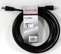 Кабель антенный TELECOM Удлинитель антенный 9.5mm, 75Ом,ТВ-М--ТВ-F, 3m (TTV9501-3M)
