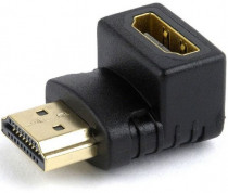 Переходник CABLEXPERT HDMI-HDMI 19F/19M, угловой соединитель 90 градусов, золотые разъемы (A-HDMI90-FML)