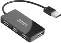 USB хаб GREENCONNECT USB 2.0 на 4 порта 0,15m , black (GCR-UH244B)