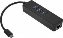 Ethernet-адаптер GREENCONNECT USB 3.1 Type C -> Ethernet RJ-45 F Lan Card + USB 2.0-разветвитель на 3 порта, (GCR-UC2CL01)