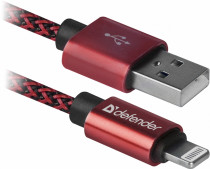 Кабель DEFENDER LIGHTNING TO USB2 1M RED ACH01-03T (87807)