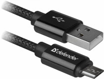Кабель DEFENDER USB2.0 TO MICRO-USB 1M BLACK USB08-03T (87802)